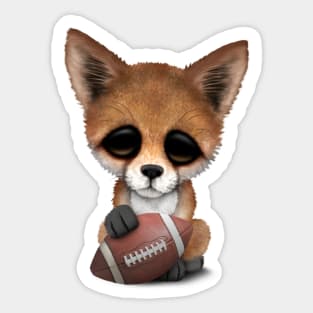 Cute Baby Fox Playing With Football Sticker